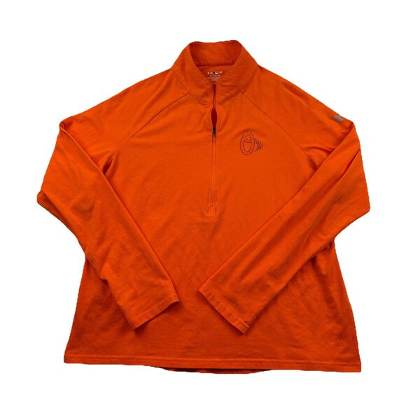 Baltimore Orioles MLB Under Armour Fanatics 1/4 Zip Womens XL Orange Long Sleeve - Picture 1 of 9